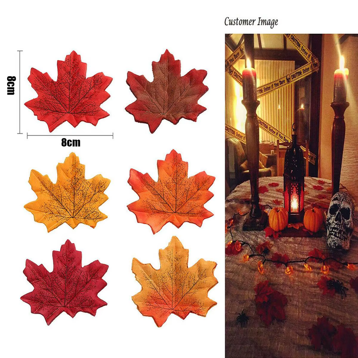 Artificial Autumn Maple Leaves – 100 or 200 Piece Fall Decor Set thumbnail 10