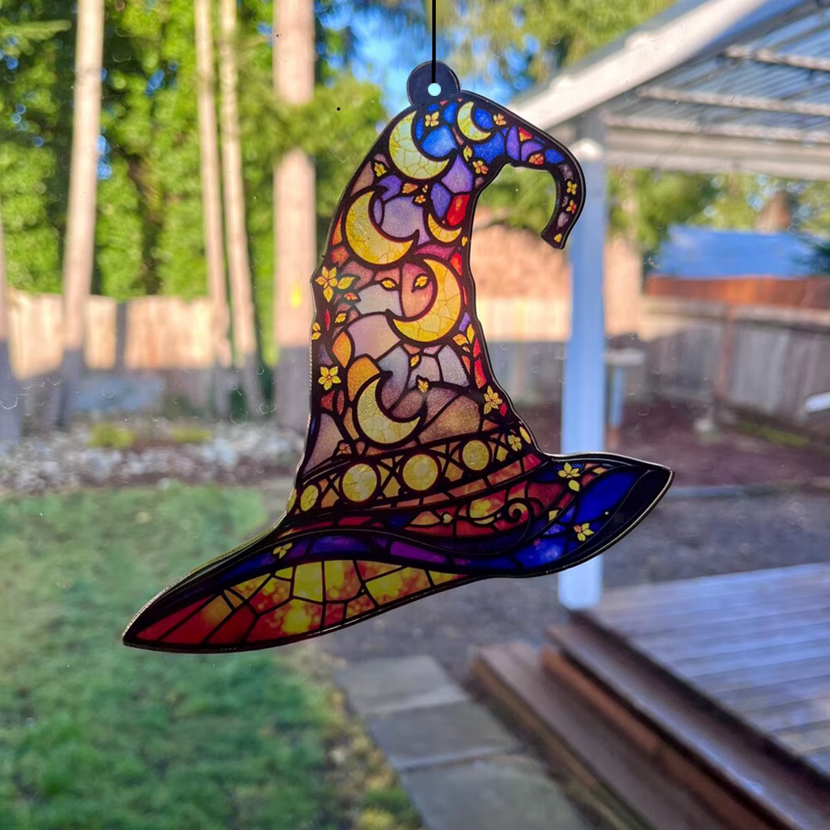 Witch Hat Moonlight Halloween Window Suncatcher thumbnail 4