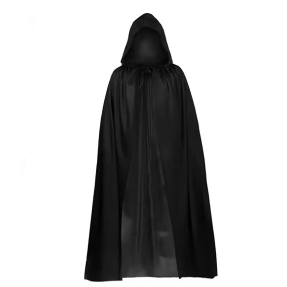 Black Hooded Halloween Cloak thumbnail 2
