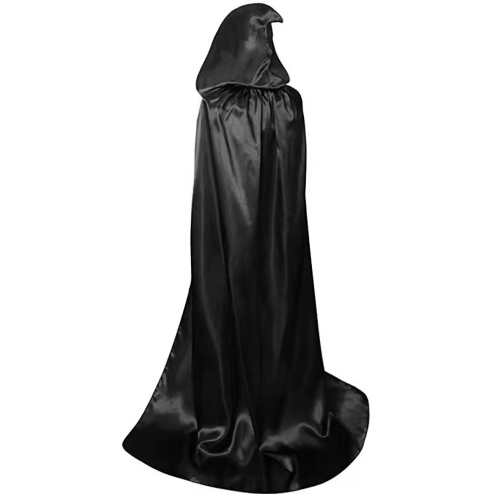 Black Hooded Halloween Cloak thumbnail 4