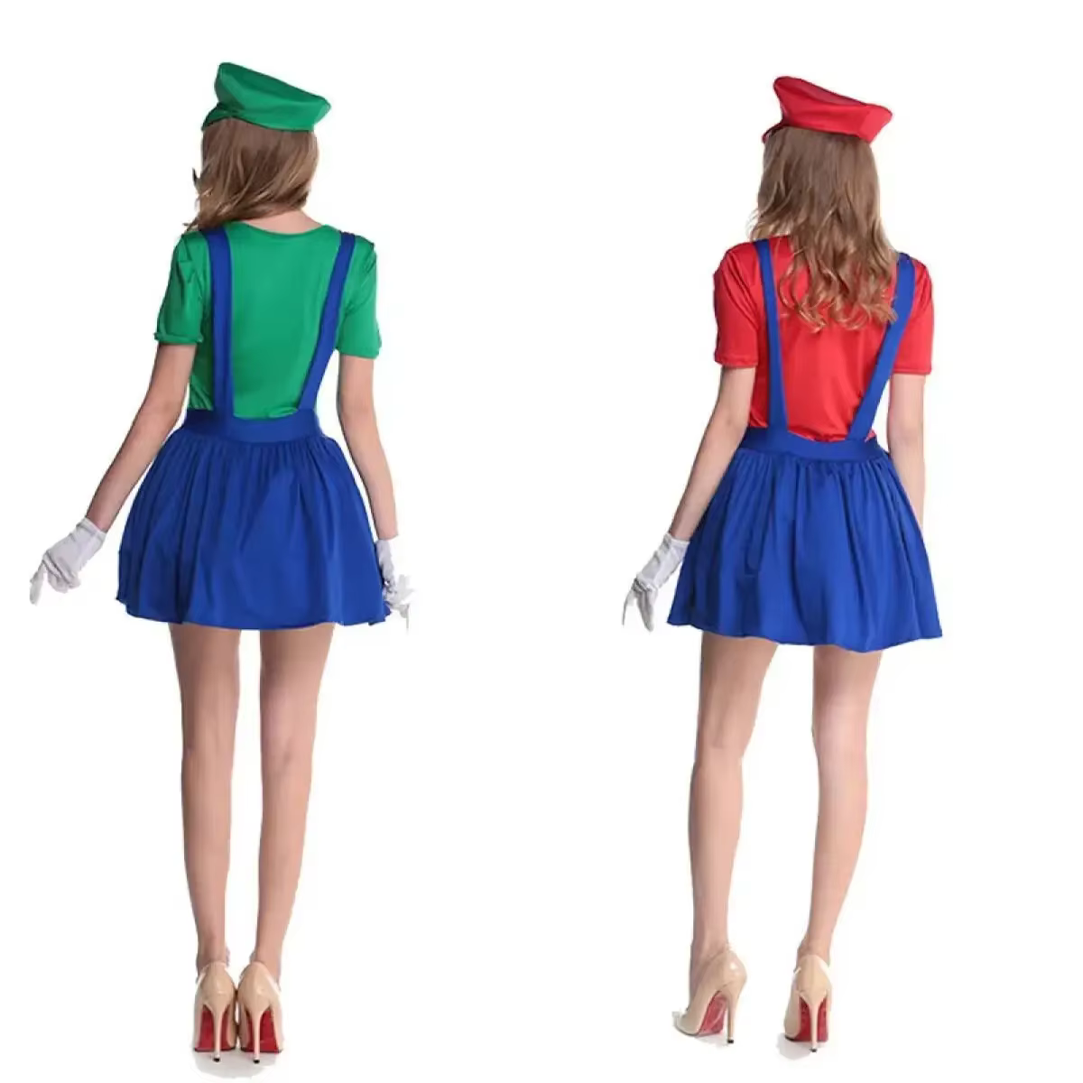 Adult Green Plumber Costume with Hat and Mustache thumbnail 3