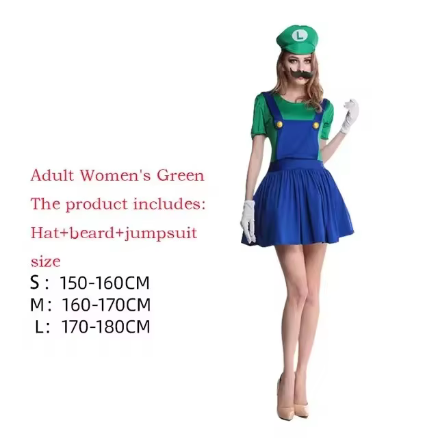 Adult Green Plumber Costume with Hat and Mustache thumbnail 9