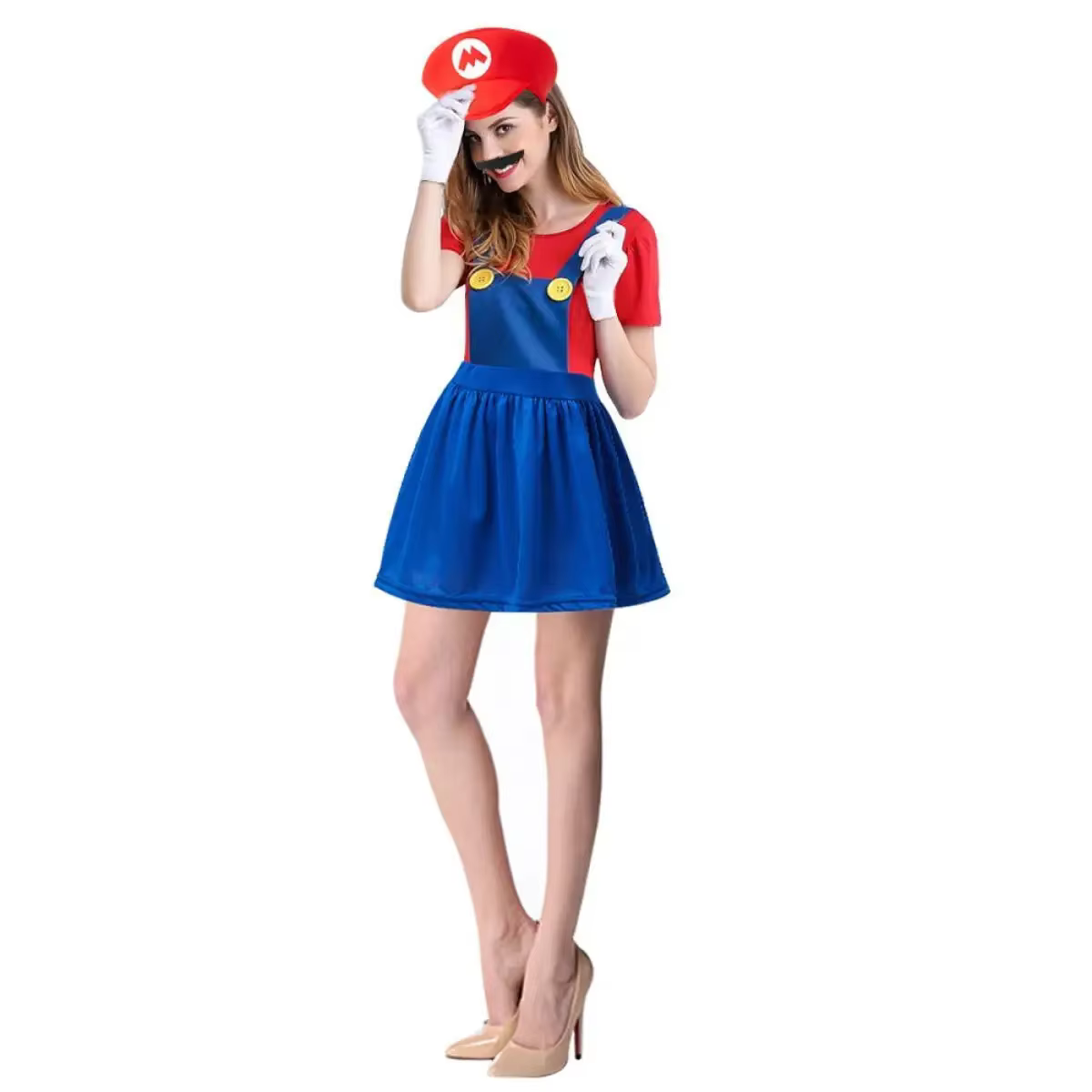 Adult Green Plumber Costume with Hat and Mustache thumbnail 6