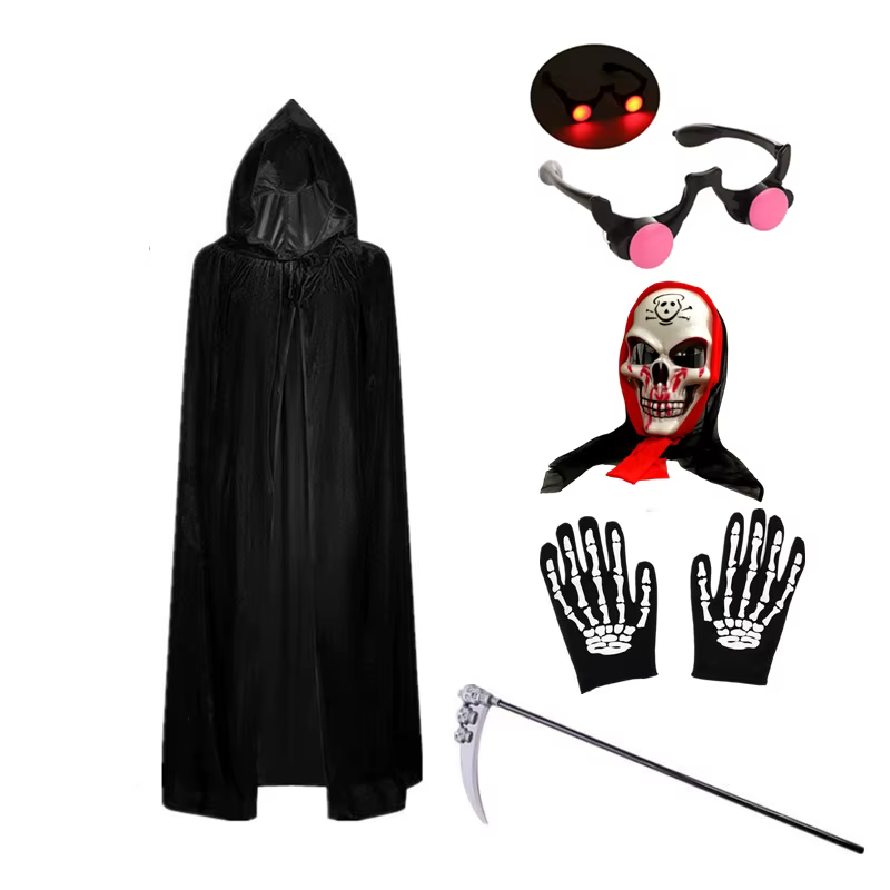 Kids' Grim Reaper Costume with Glowing Red Eyes thumbnail 11