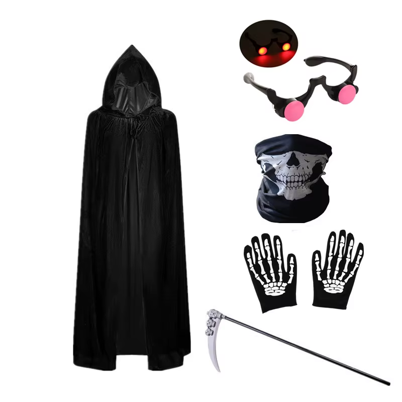 Kids' Grim Reaper Costume with Glowing Red Eyes thumbnail 12