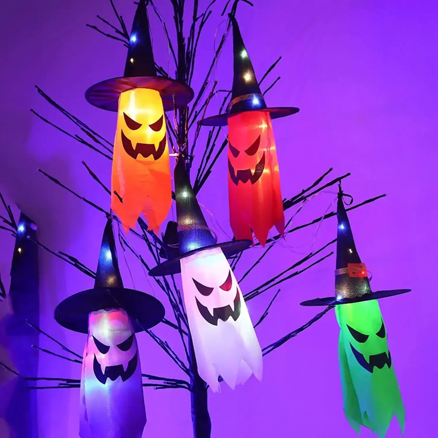 Halloween Witch-Hat String Lights — 5 Hats thumbnail 5