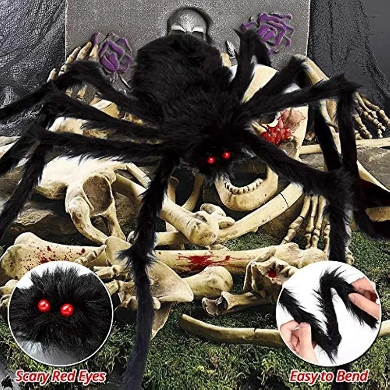 Posable Black Halloween Spider thumbnail 4