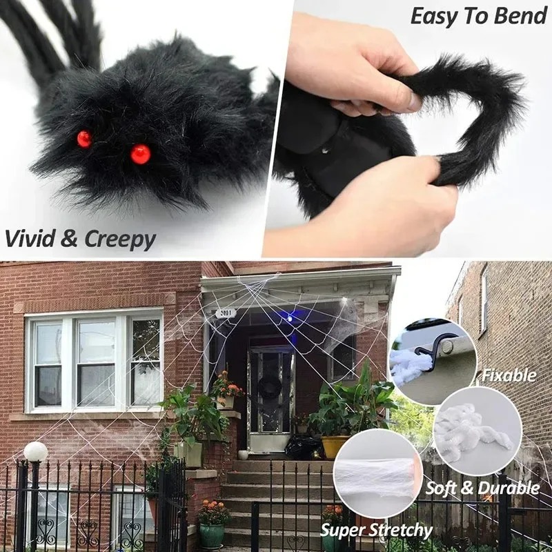 Posable Black Halloween Spider thumbnail 7