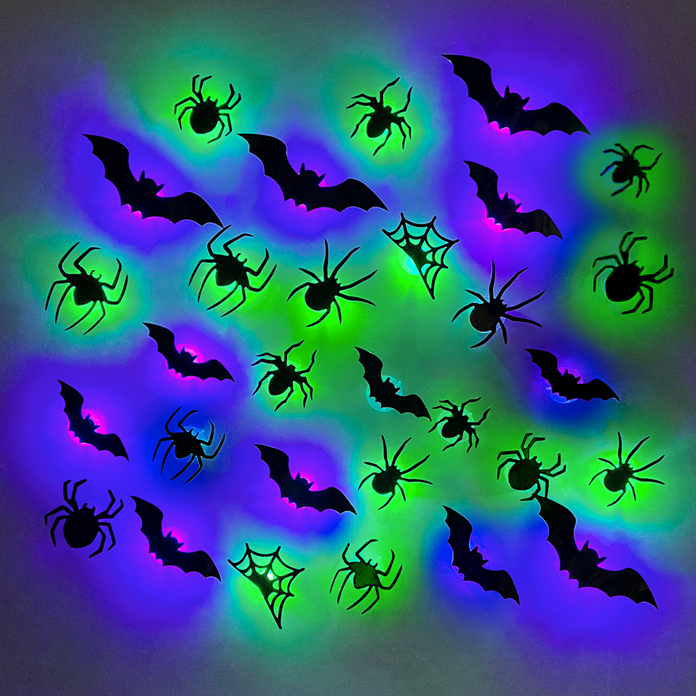LED Halloween Bat & Spider Wall Decorations — product photo