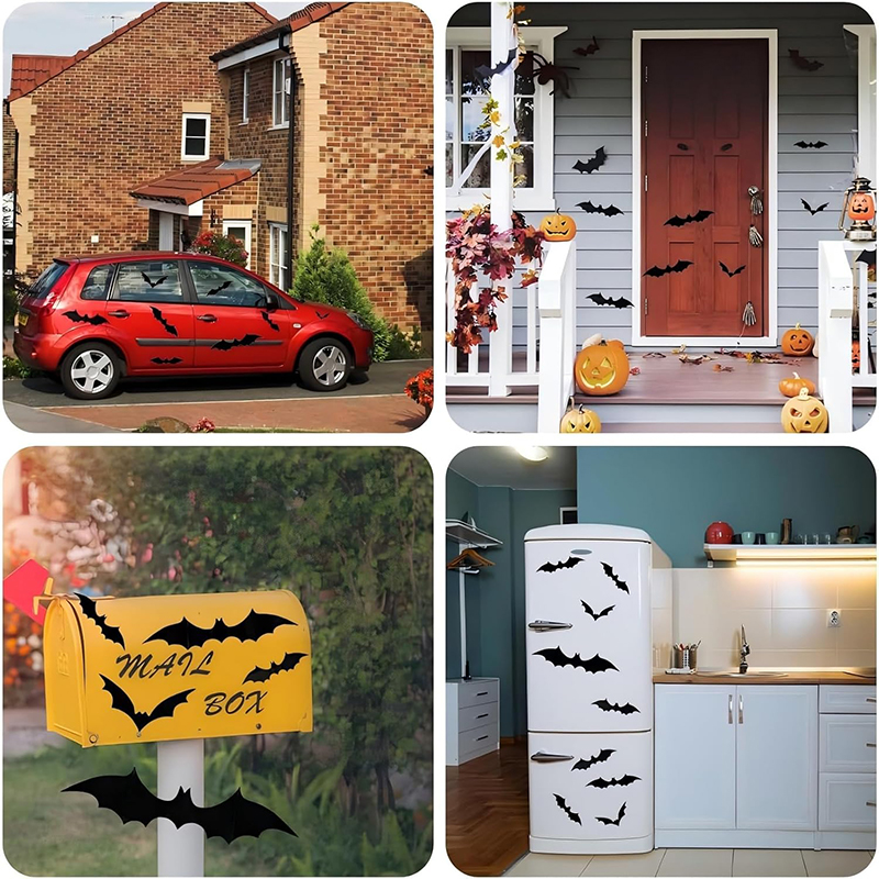 3D Black Halloween Bat Wall Decorations thumbnail 5