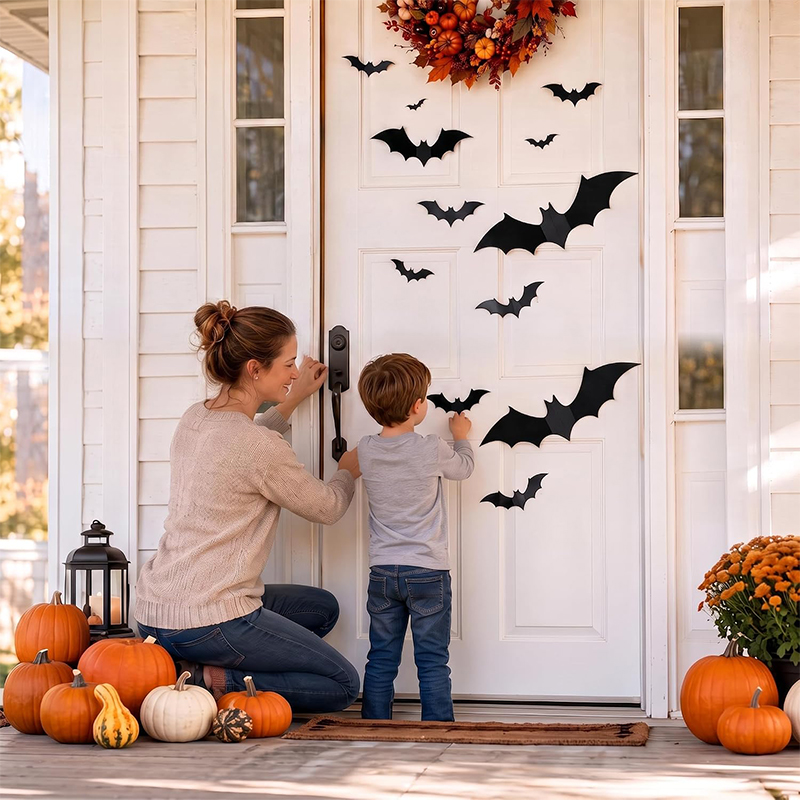 3D Black Halloween Bat Wall Decorations — product photo